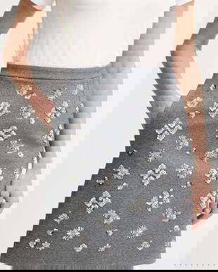 Weekend Max Mara fustă culoarea gri, mini, drept, 2515771021600