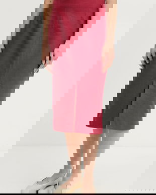 Weekend Max Mara fustă din bumbac culoarea roșu, midi, drept, 2515101026600