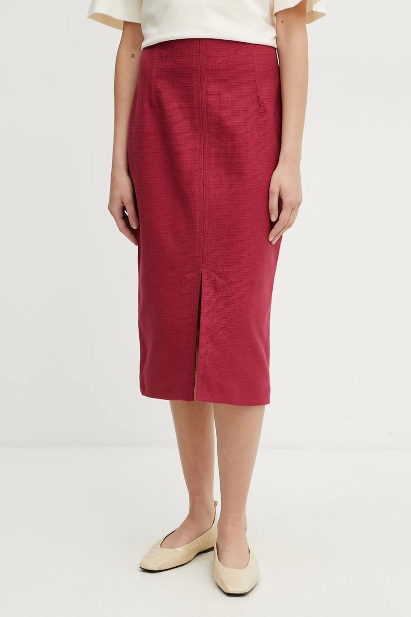 Weekend Max Mara fustă din bumbac culoarea roșu, midi, drept, 2515101026600