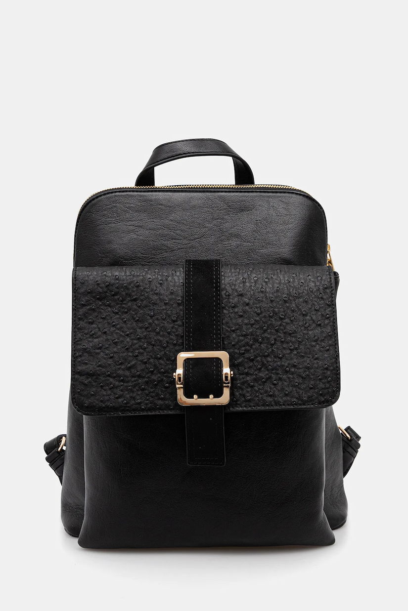 Medicine rucsac culoarea femeilor negru mare neted
