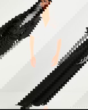 Answear.LAB rochie culoarea negru, maxi, evazati