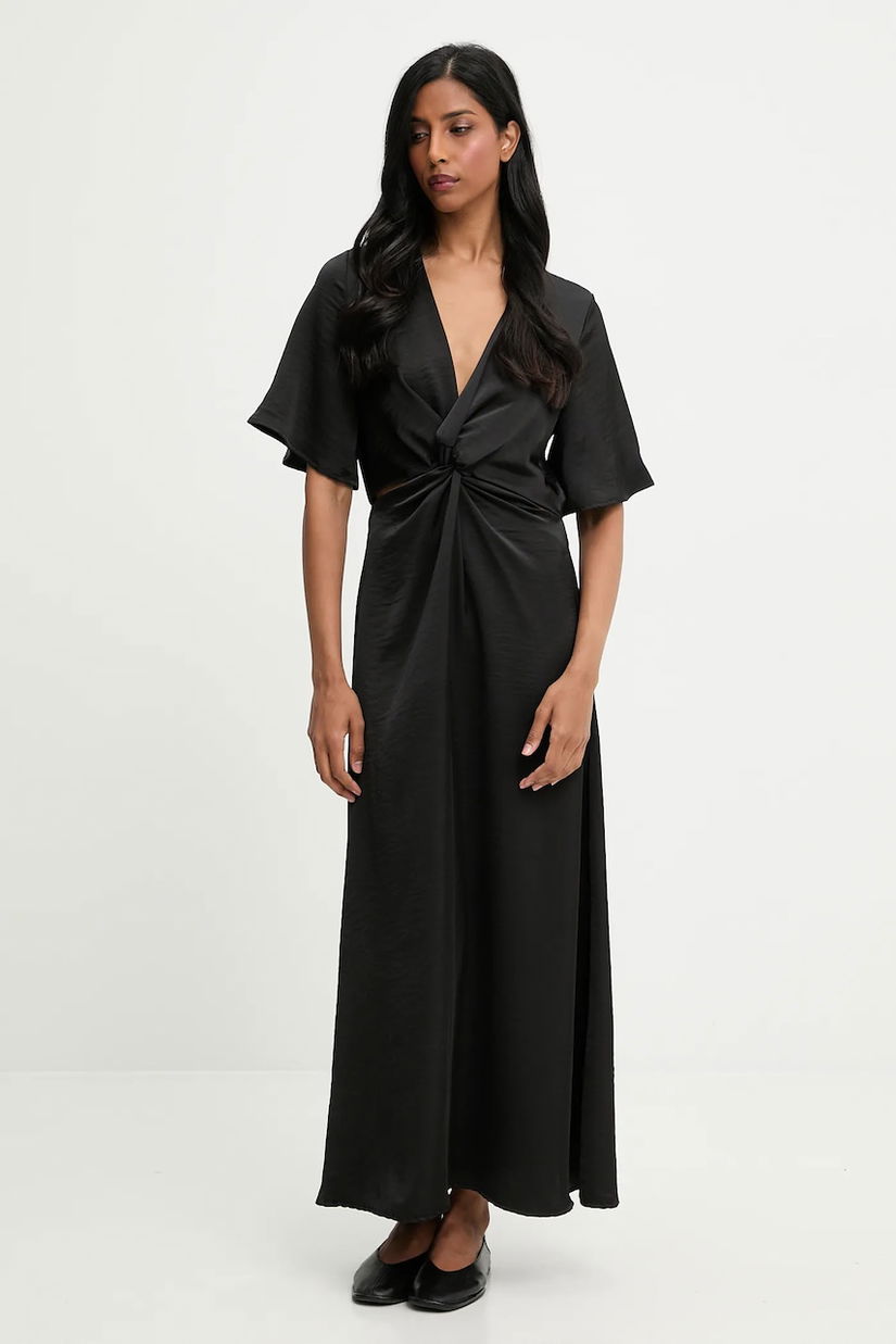 Answear.LAB rochie culoarea negru, maxi, evazati
