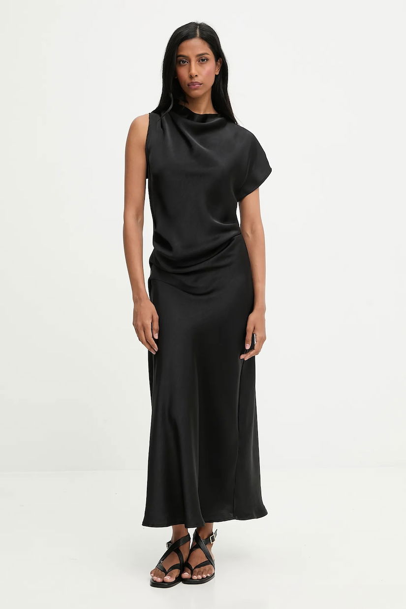 Answear.LAB rochie culoarea negru, maxi, evazati