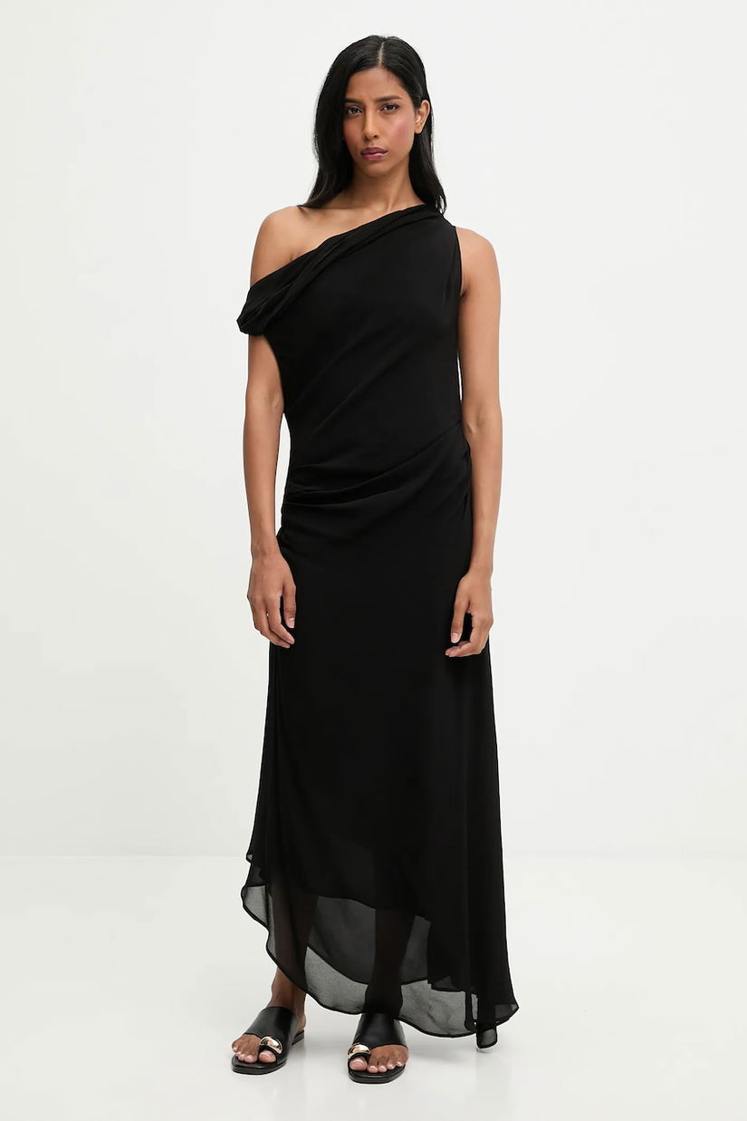 Answear.LAB rochie culoarea negru, maxi, drept