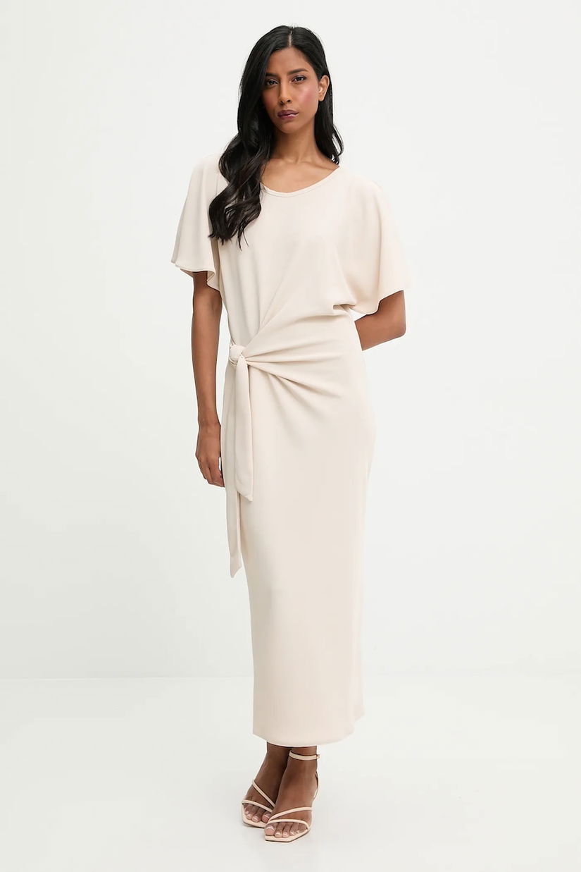 Answear.LAB rochie culoarea bej, maxi, evazati