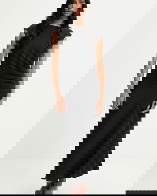 Answear.LAB rochie culoarea negru, maxi, evazati