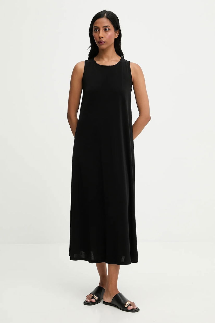Answear.LAB rochie culoarea negru, midi, evazati