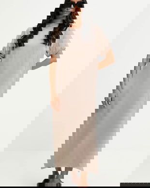 Answear.LAB rochie culoarea gri, midi, drept