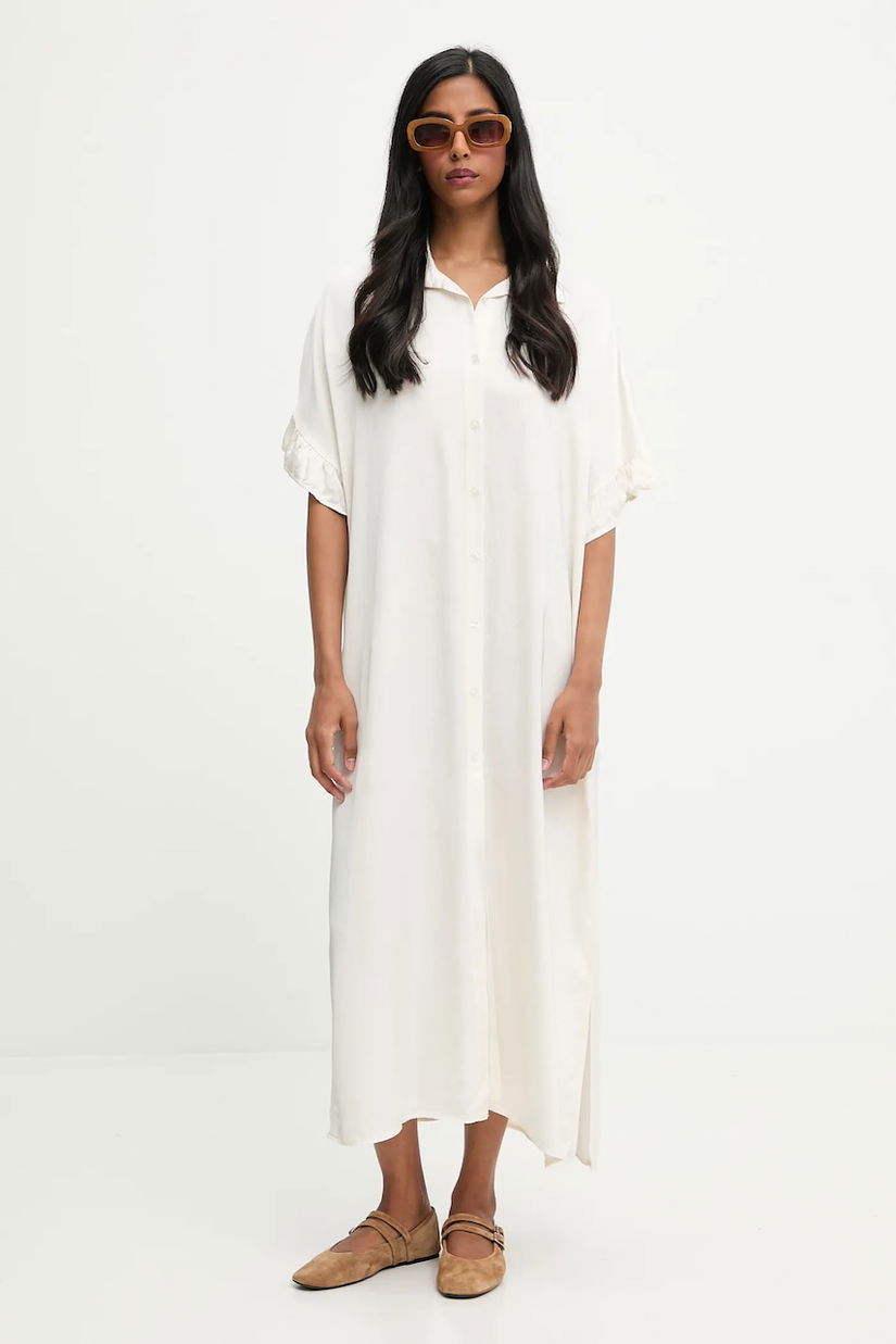 Answear.LAB rochie culoarea bej, maxi, drept