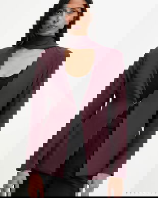 Answear.LAB sacou culoarea bordo, un singur rand de nasturi, neted