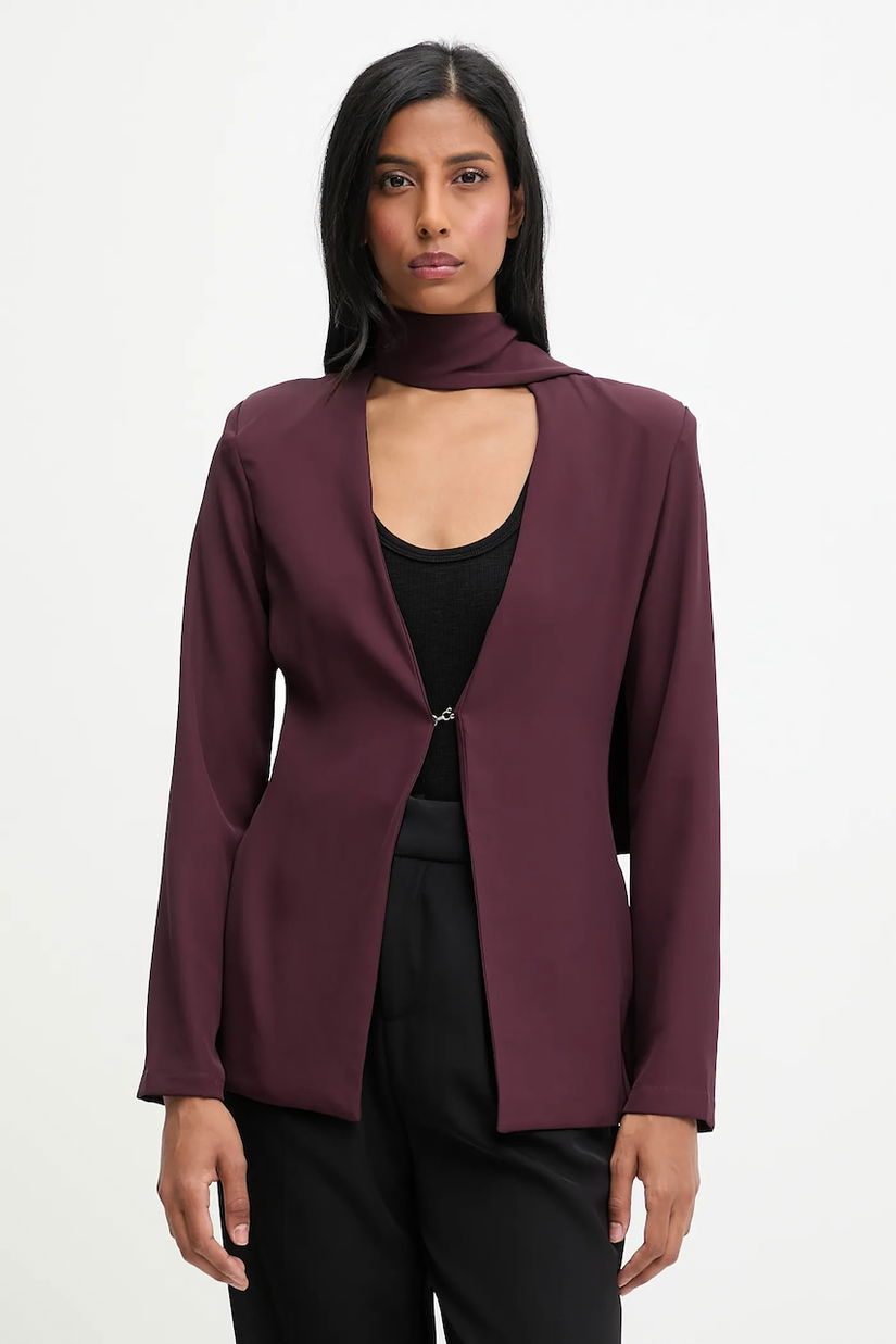 Answear.LAB sacou culoarea bordo, un singur rand de nasturi, neted