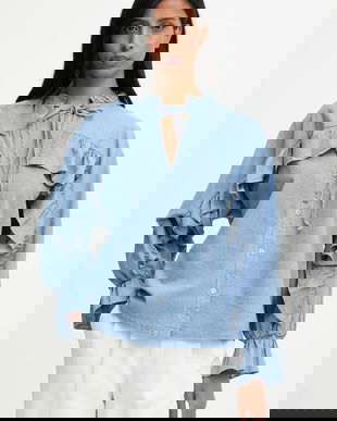 Answear.LAB camasa cu un decolteu legat, regular