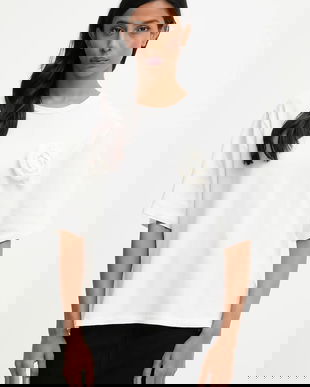 Answear.LAB bluza culoarea alb, cu imprimeu