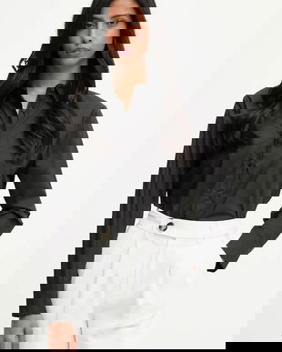 Answear.LAB camasa din bumbac culoarea negru, cu guler clasic, regular