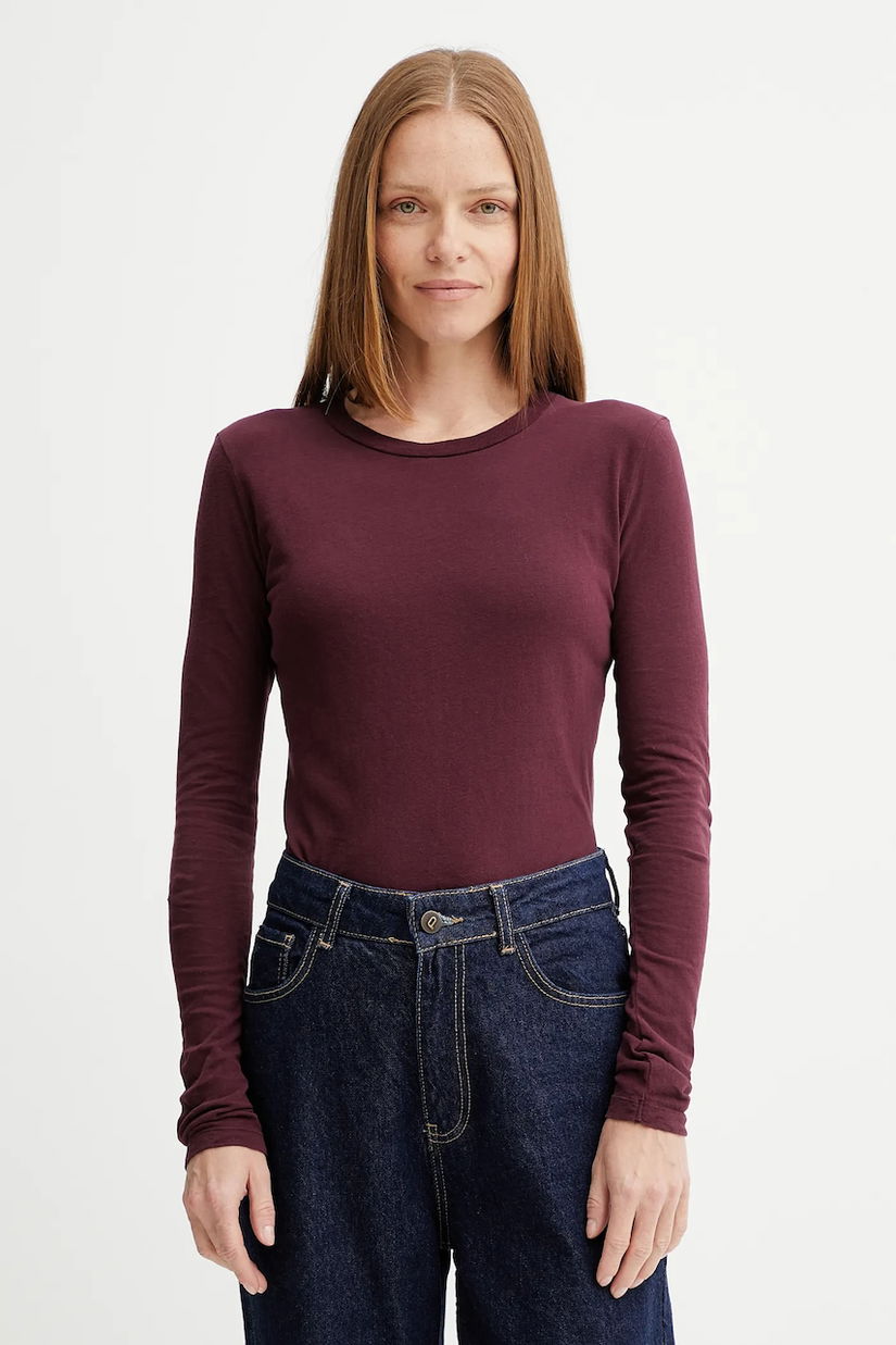 American Vintage camasa din bumbac culoarea gri, cu guler clasic, relaxed