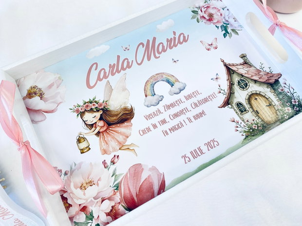 Set aniversar personalizat 1 anisor - Zana zanelor - Tavita turta si accesorii