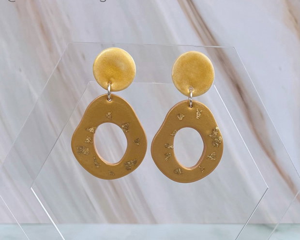 Cercei din lut polimeric GOLDEN STORIES #C0169