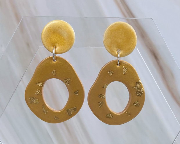 Cercei din lut polimeric GOLDEN STORIES #C0169