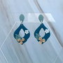 Cercei din lut polimeric TEAL GARDEN #C0170