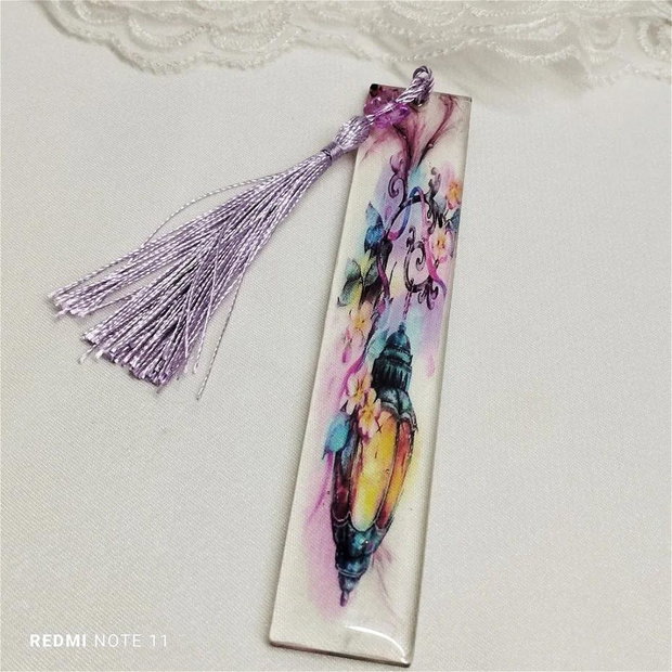 Semn de carte handmade unicat - din rasina 00648
