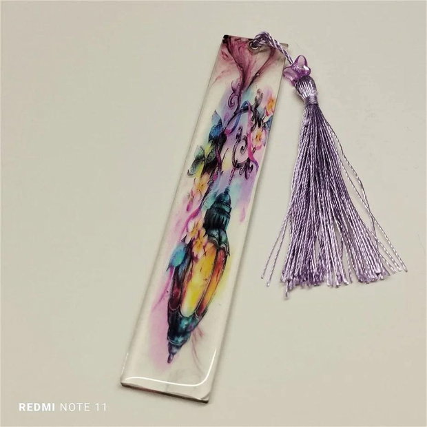 Semn de carte handmade unicat - din rasina 00648
