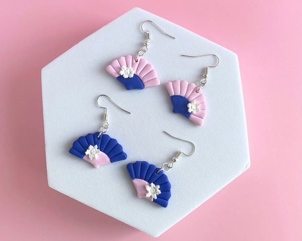 Set cercei din lut polimeric AZURE BLOOM #C0178