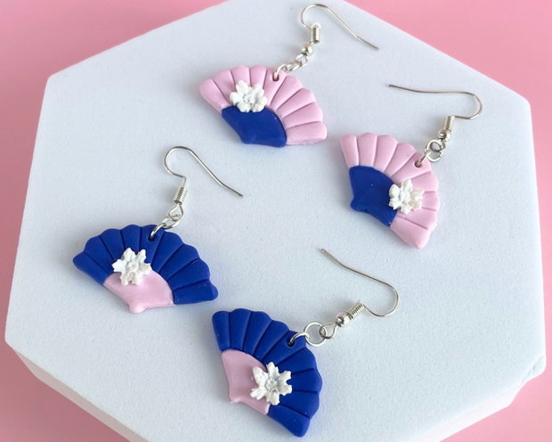 Set cercei din lut polimeric AZURE BLOOM #C0178