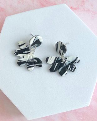 Cercei din lut polimeric OBSIDIAN KISS #C0179