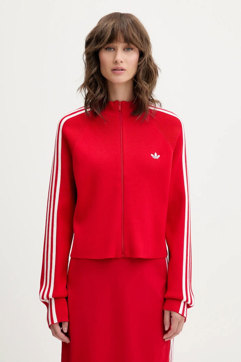 adidas Originals cardigan Slim Knit TT culoarea roșu, light, JY2598