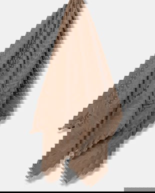 BOSS eșarfă de mătase culoarea maro, uni, 50510871