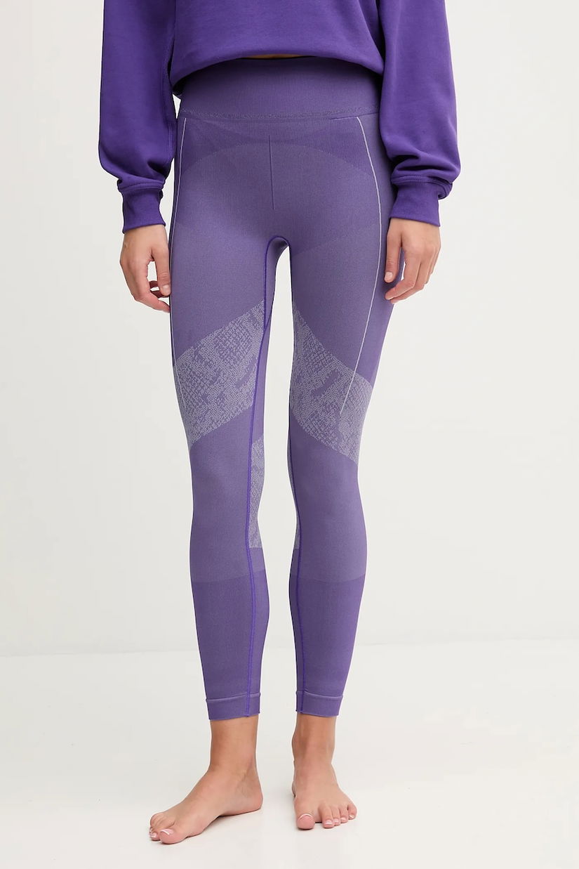 adidas by Stella McCartney jambiere de yoga culoarea violet, cu imprimeu, JN0544