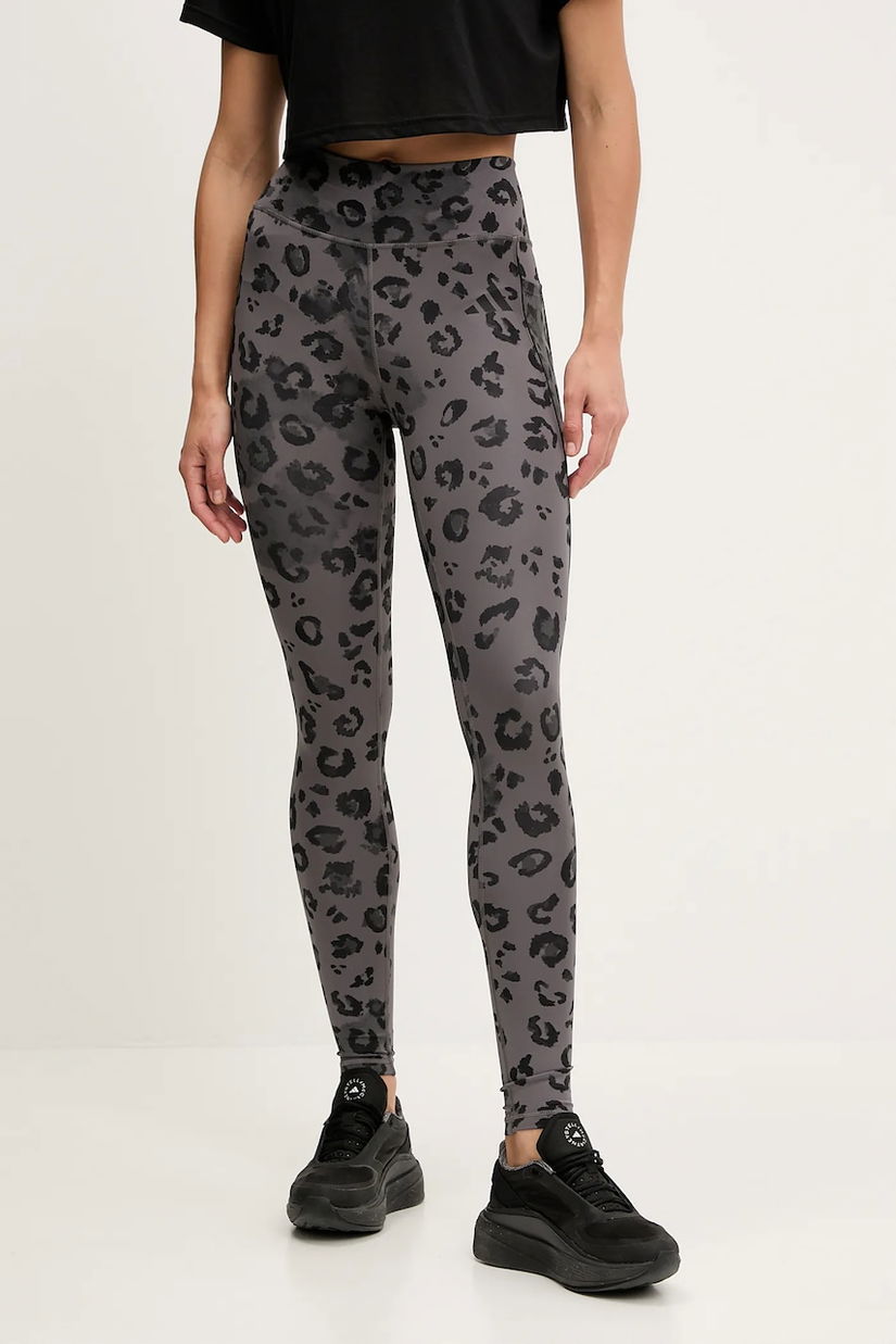 adidas Performance leggins termoactivi Optime Essentials Full Length Leggings Print culoarea gri, cu imprimeu, JN2650