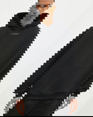 KSUBI hanorac de bumbac Sott Ekcess bărbați, culoarea negru, cu glugă, uni, MPS25FL008