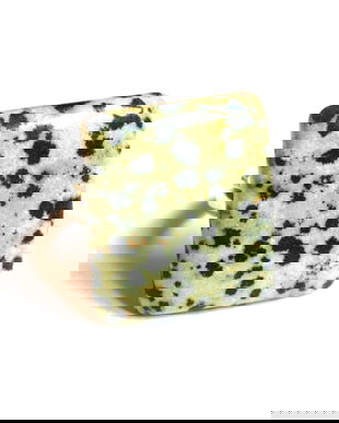 Inel Jasp dalmatian si Argint 925 - IN652 - Inel pietre semipretioase, inel patrat reglabil, cristale vindecatoare, inel cadou, bijuterii cadou, cadou sotie, cadou romantic