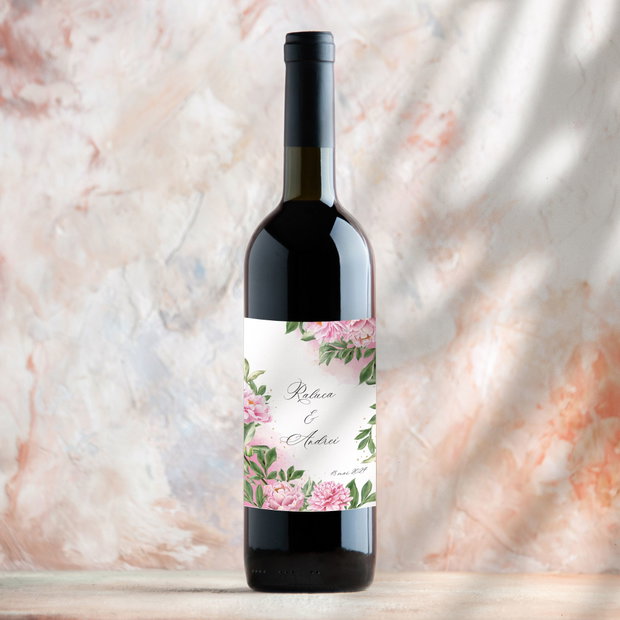Etichetă personalizată pentru sticla de vin. Etichetă vin pentru nuntă.