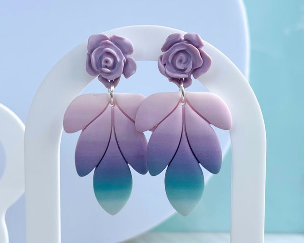 Cercei din lut polimeric ROSE CHARMS #C0019