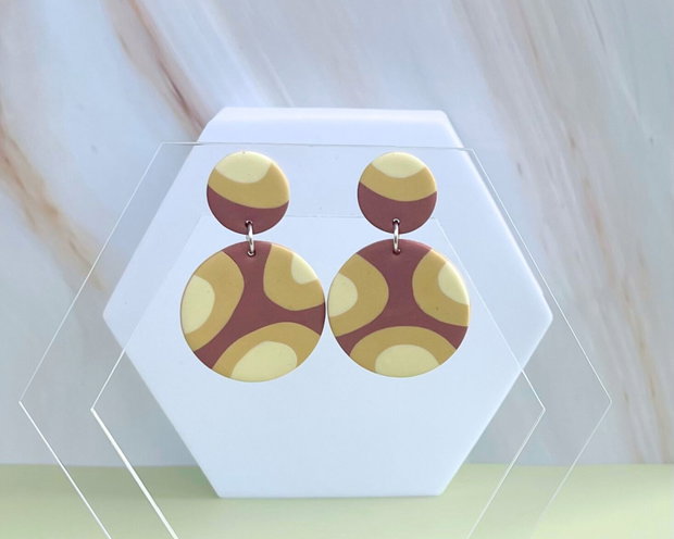 Cercei din lut polimeric GOLDEN MIRAGE #C0202