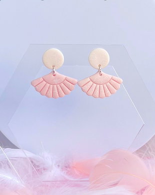 Cercei din lut polimeric PINK REVERIE #C0024