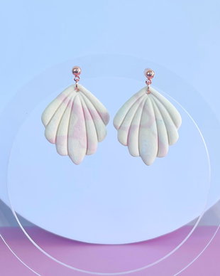 Cercei din lut polimeric PASTEL SEASHELLS #C0200