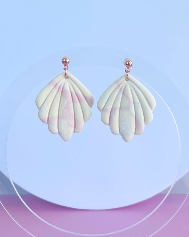 Cercei din lut polimeric PASTEL SEASHELLS #C0200