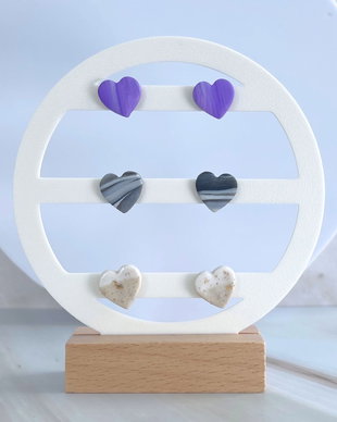 Set cercei din lut polimeric HEART HARMONY #C0216