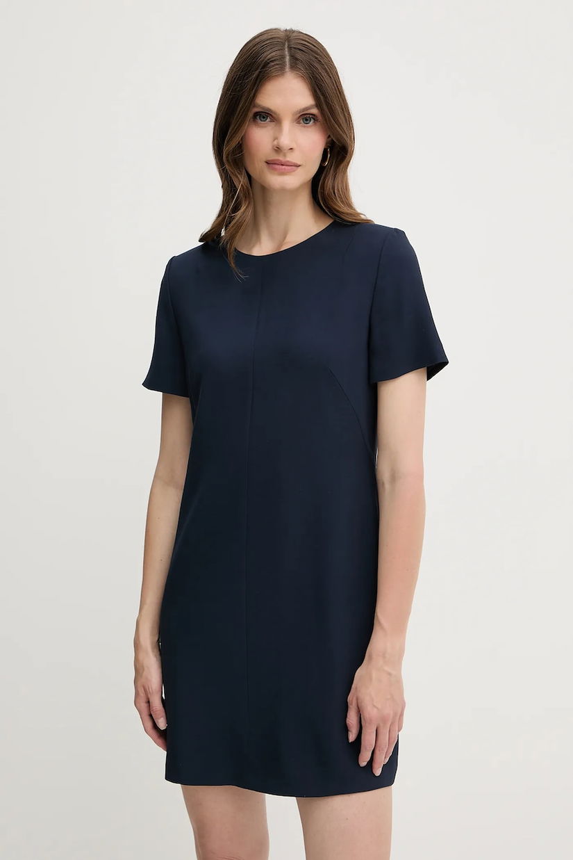 BOSS rochie culoarea bleumarin, mini, drept, 50541993