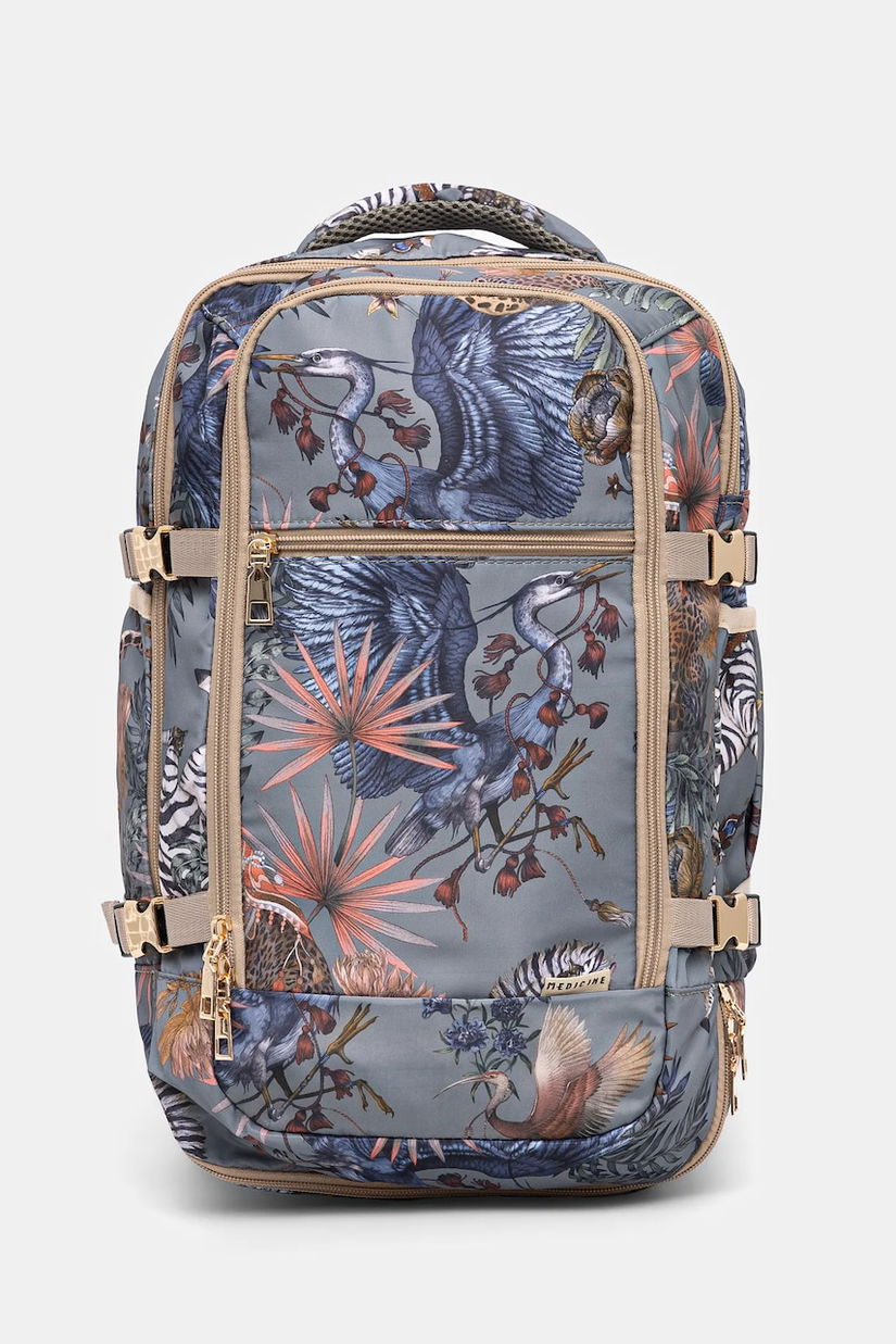 Medicine rucsac de călătorie femei, culoarea verde, mare, modelator