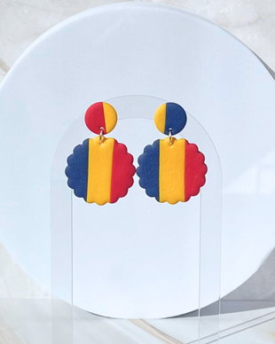 Cercei din lut polimeric TRICOLOR DANCES #C0218