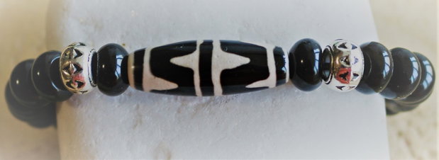 Bratara pe ata cu agata dzi /bratara barbateasca/bratara unisex/bratara talisman/prosperitate