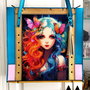 Geanta piele naturala*Tote bag*Diamond Painting*Girl in Wonderland