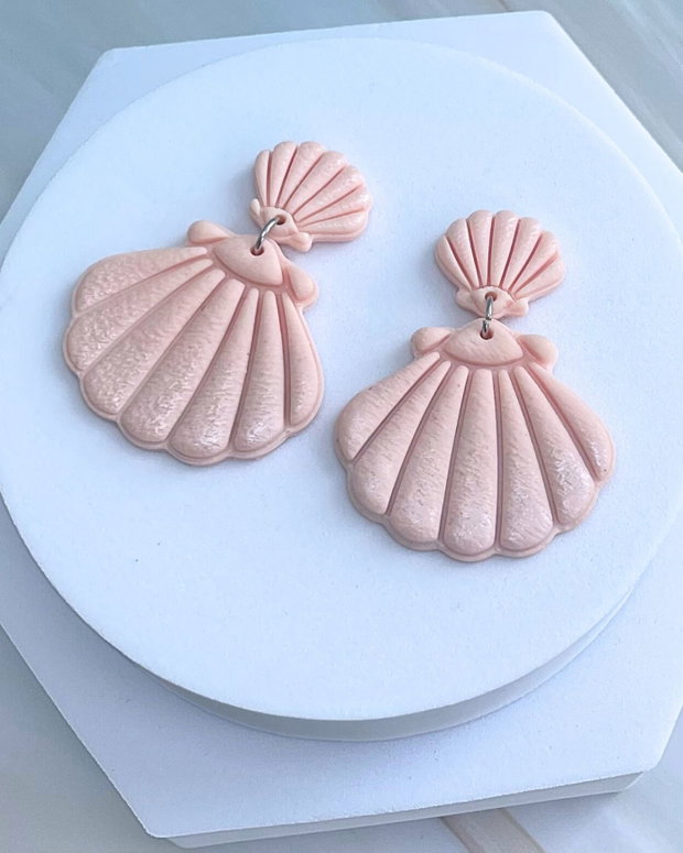 Cercei din lut polimeric SEASHELL BLUSH #C0243