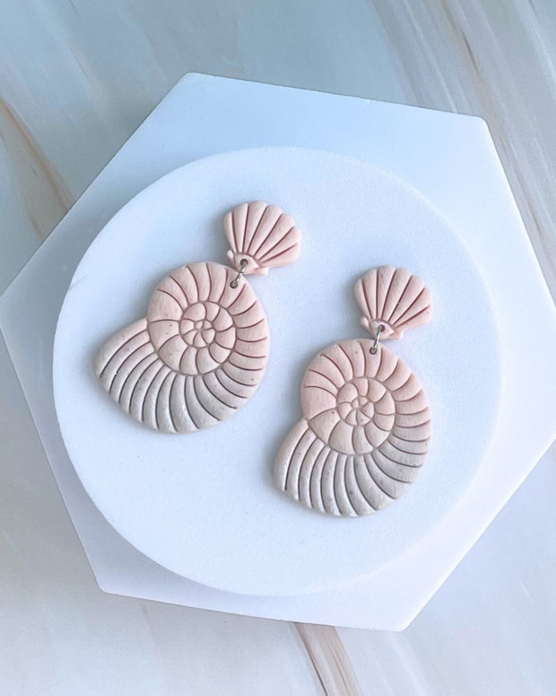 Cercei din lut polimeric SEASHELL MAZE #C0244