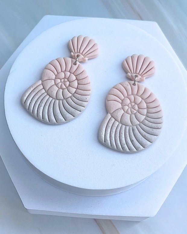 Cercei din lut polimeric SEASHELL MAZE #C0244