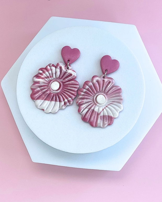 Cercei din lut polimeric BLOSSOM HEARTBEAT #C0033